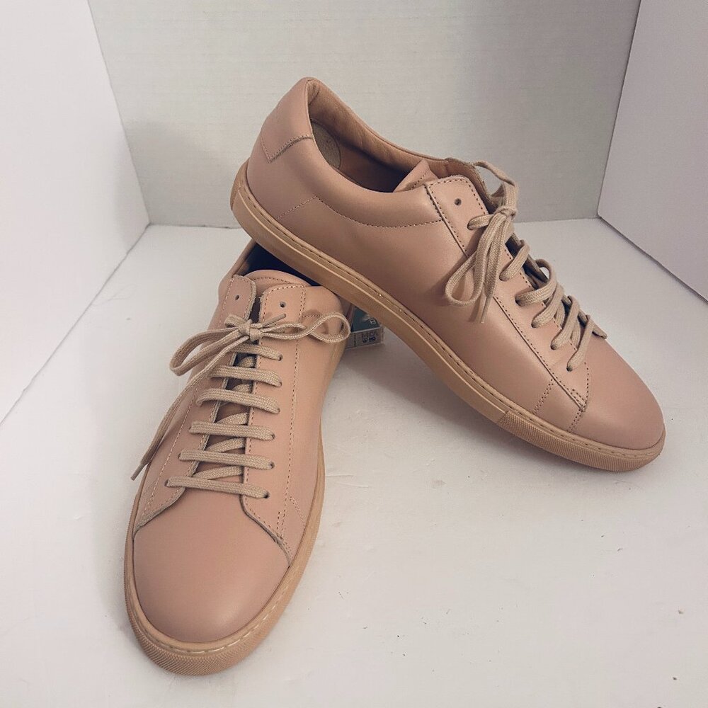Oliver Cabell Pale Pink Leather Low-Top Sneakers | Made in Italy | Size 12 | NWO